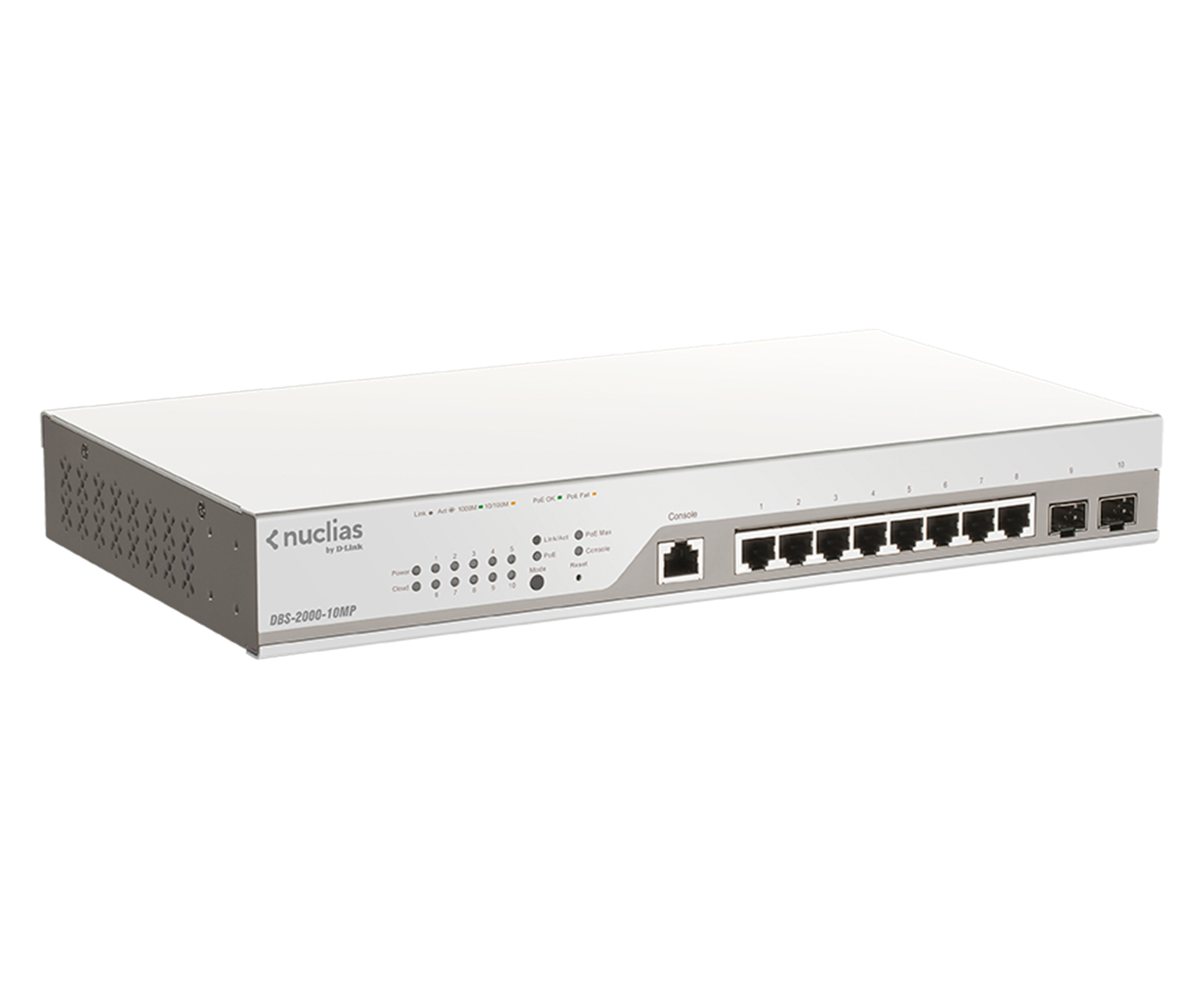 D-Link Nuclias Cloud-Managed DBS-2000-10MP - Switch - Smart - 8 x 10/100/1000 (PoE+), Ansicht 3