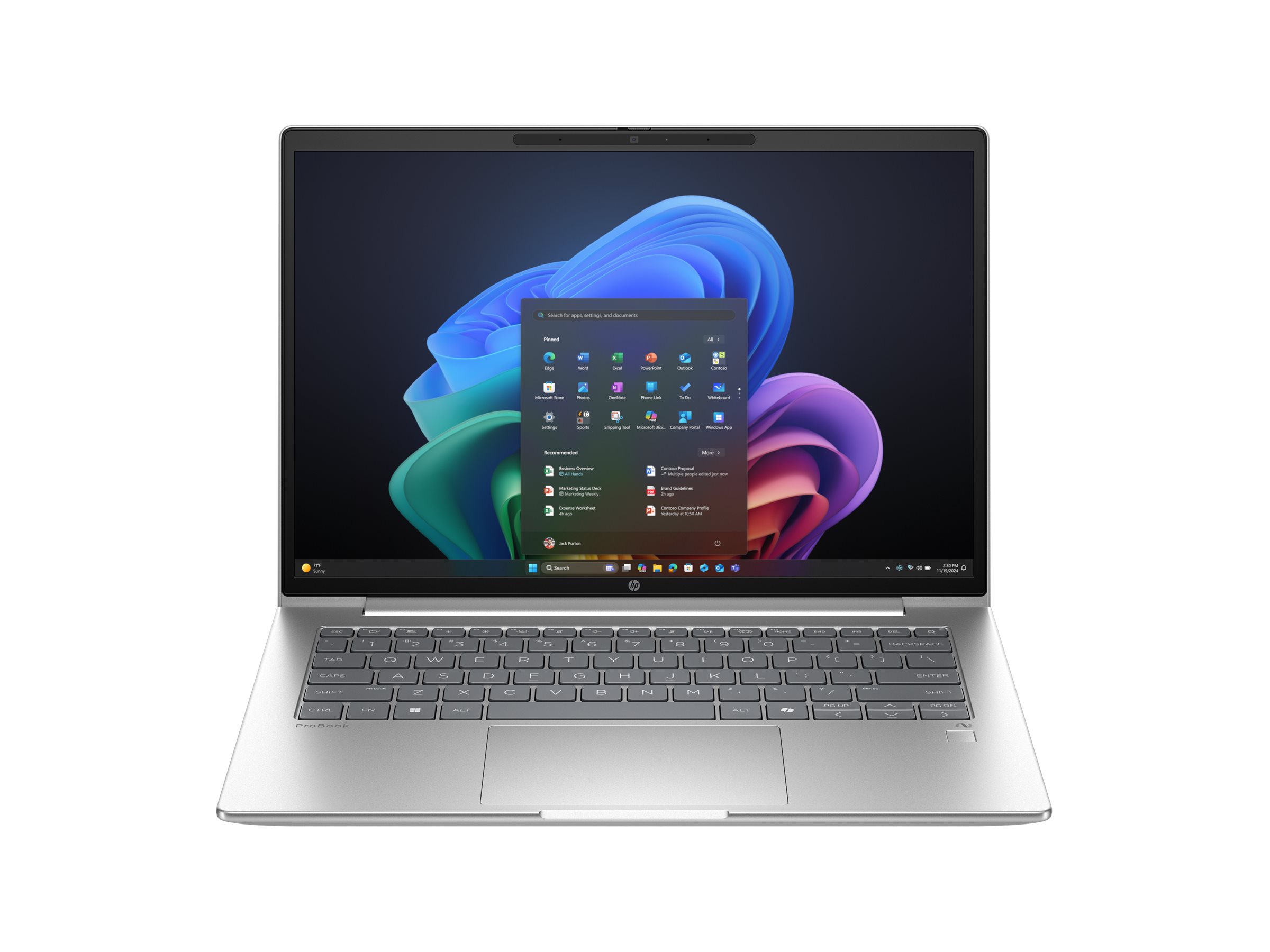HP ProBook 4 G1q Next Gen AI PC Copilot+ PC Snapdragon X1-26-100 Laptop 35,6 cm (14") WUXGA 32 GB LPDDR5x-SDRAM 512 GB SSD Wi-Fi 7 (802.11be) Windows 11 Pro Silber