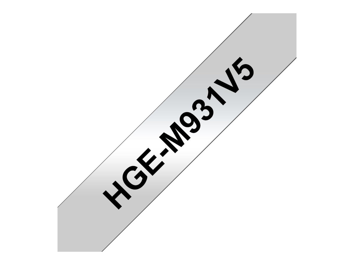 Brother HGE-M931V5 - Schwarz auf Silber - Rolle (12 cm x 8 m)