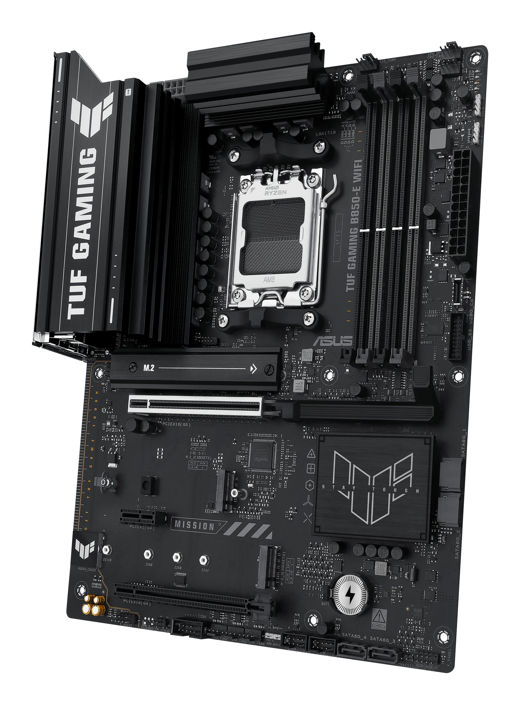 ASUS TUF GAMING B850-E WIFI - Motherboard - ATX - Socket AM5 - AMD B850 Chipsatz  - Wi-Fi 6E, 2.5 Gigabit LAN, Bluetooth, Ansicht 4