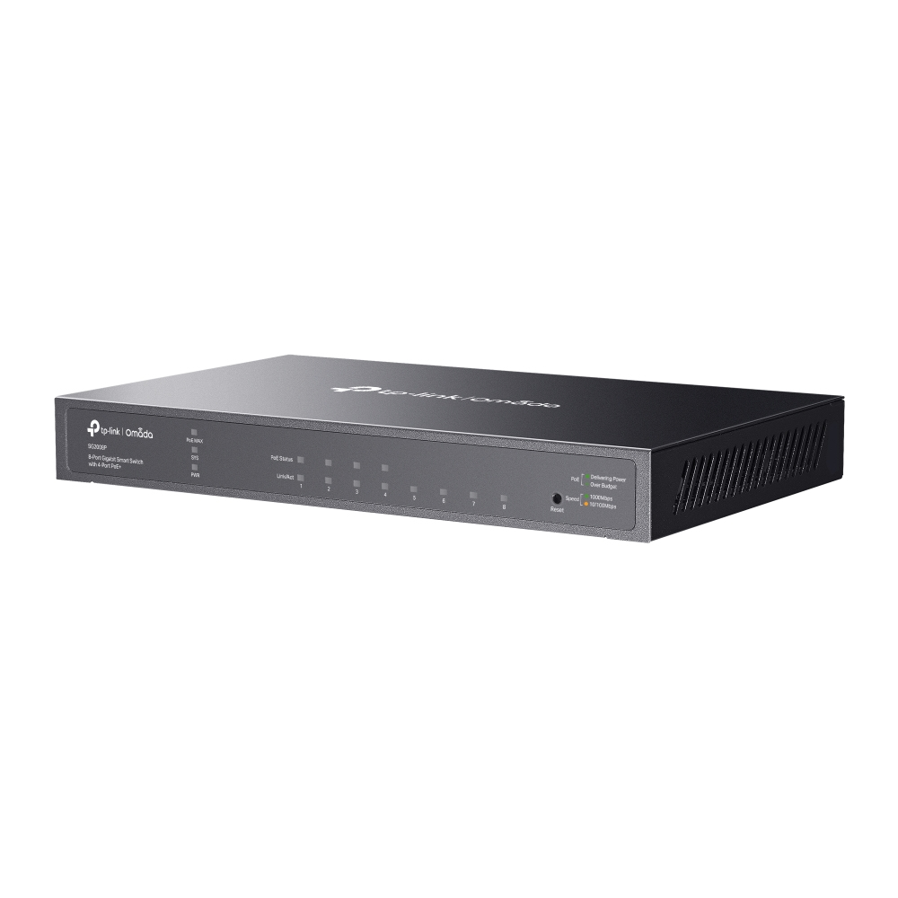 TP-LINK JetStream TL-SG2008P - V1 - Switch - Smart - 4 x 10/100/1000 + 4 x 10/100/1000 (PoE+), Ansicht 3