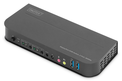 DIGITUS KVM-Switch 2-Port 4K60Hz 2 x DP in  1 x DPHDMI out