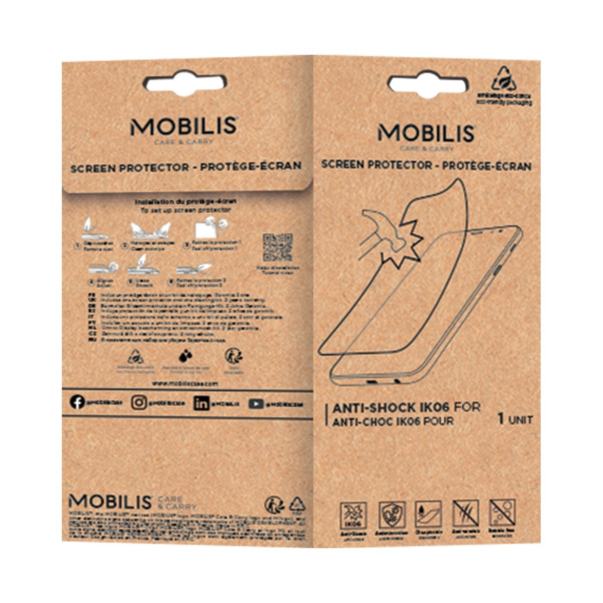 Mobilis Bildschirmschutz für Handy - stoßfest und schockresistent IK06, Oberflächenbehandlung, Ansicht 2