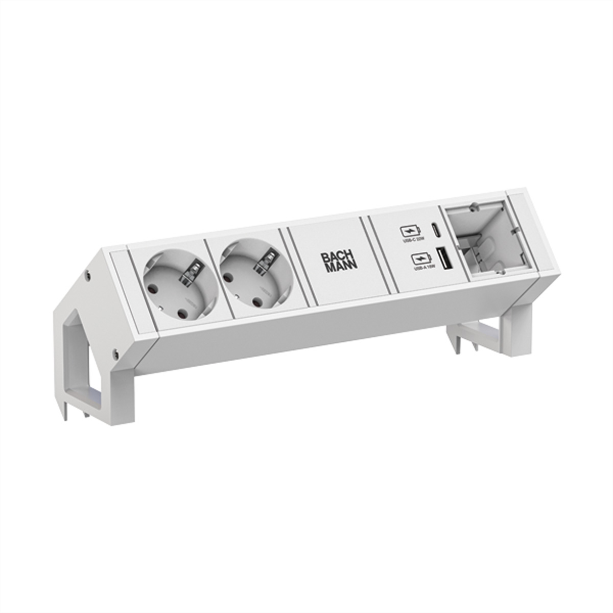 Bachmann DESK2 white 2xCEE7/3 902.32131xCM 1xUSB A/C 22W 0 2m GST18, Ansicht 2