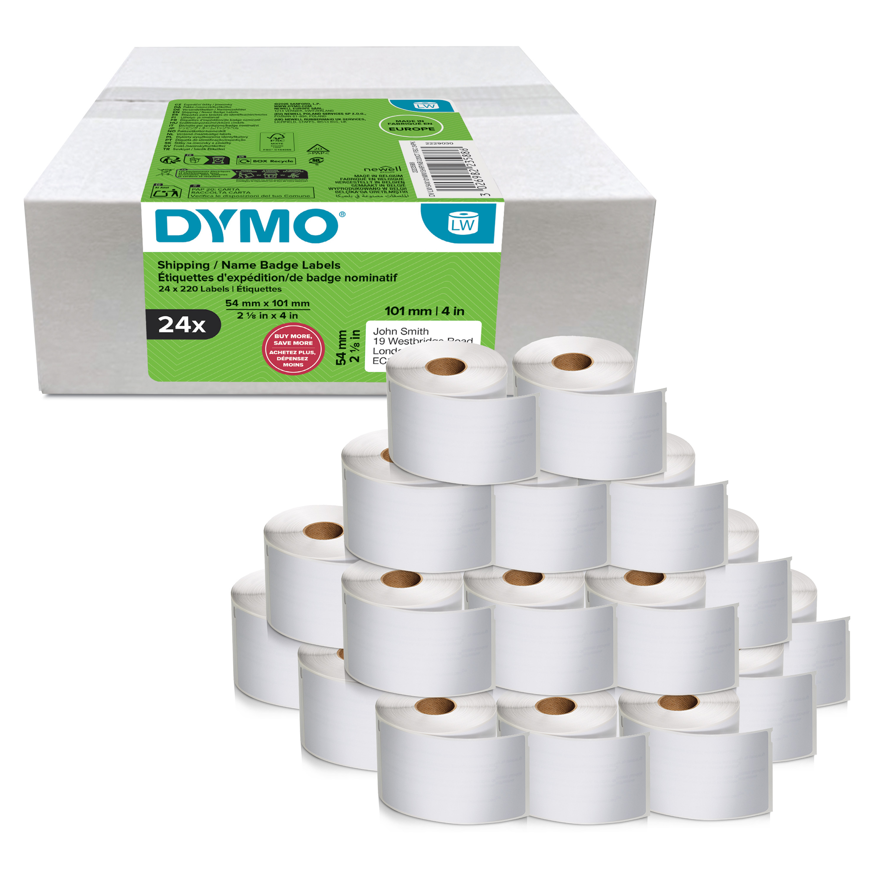 Dymo Etiketten Versand-/Namensschild 24 Rollen a 220, Ansicht 4