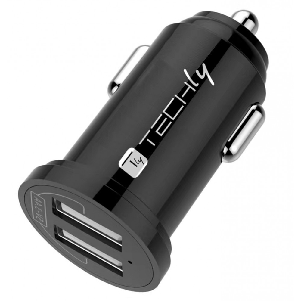 Techly Mini Car Charger 2 USB-A Ports 24W / 4.8A Juodas, Ansicht 2