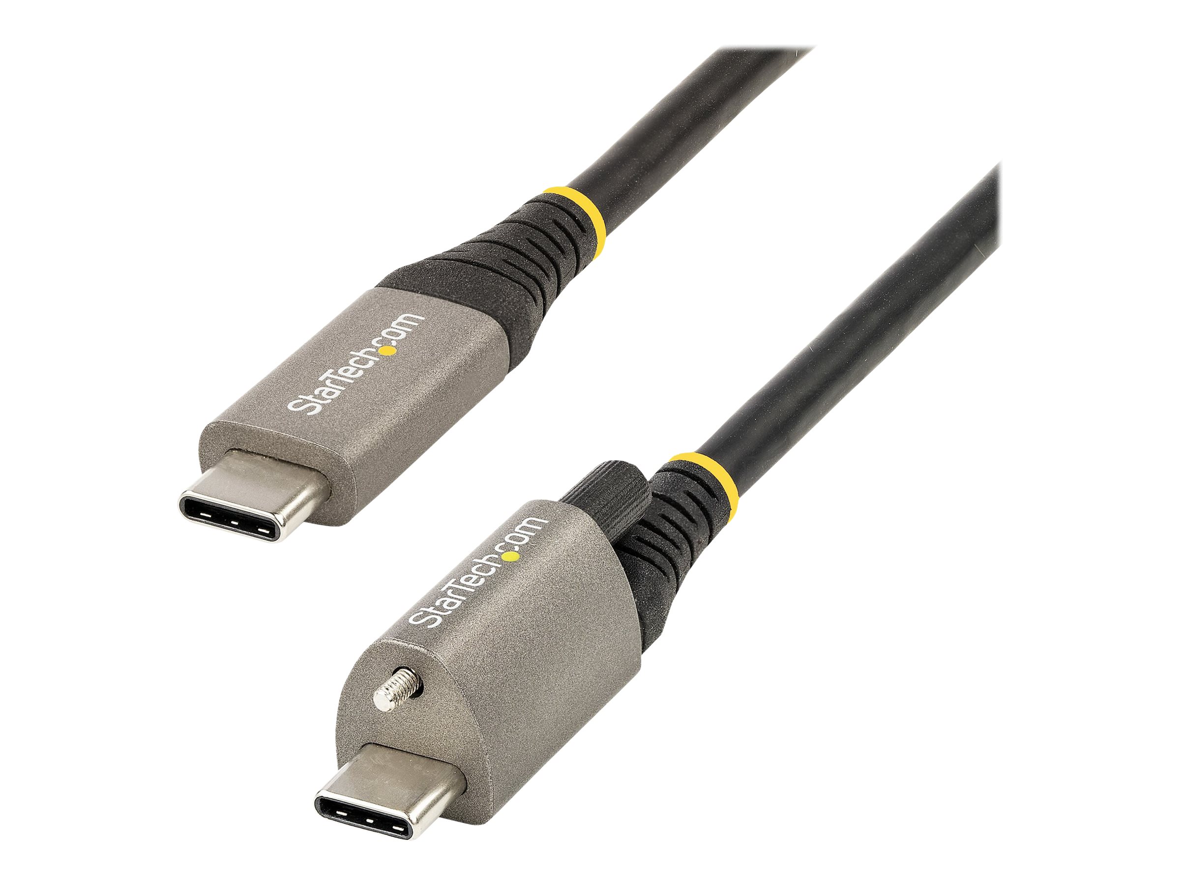 StarTech.com 50cm USB-C Kabel mit Oberseite Schraubensicherung 10Gbit/s - USB 3.1/3.2 Gen 2 Typ-C Kabel - 100W (5A) Power Delivery, DP-Alt-Mode, USB-C-Kabel zum Laden/Synchronisieren (USB31CCTLKV50CM) - USB-Kabel - 24 pin USB-C (M) gerade/verriegelnd...