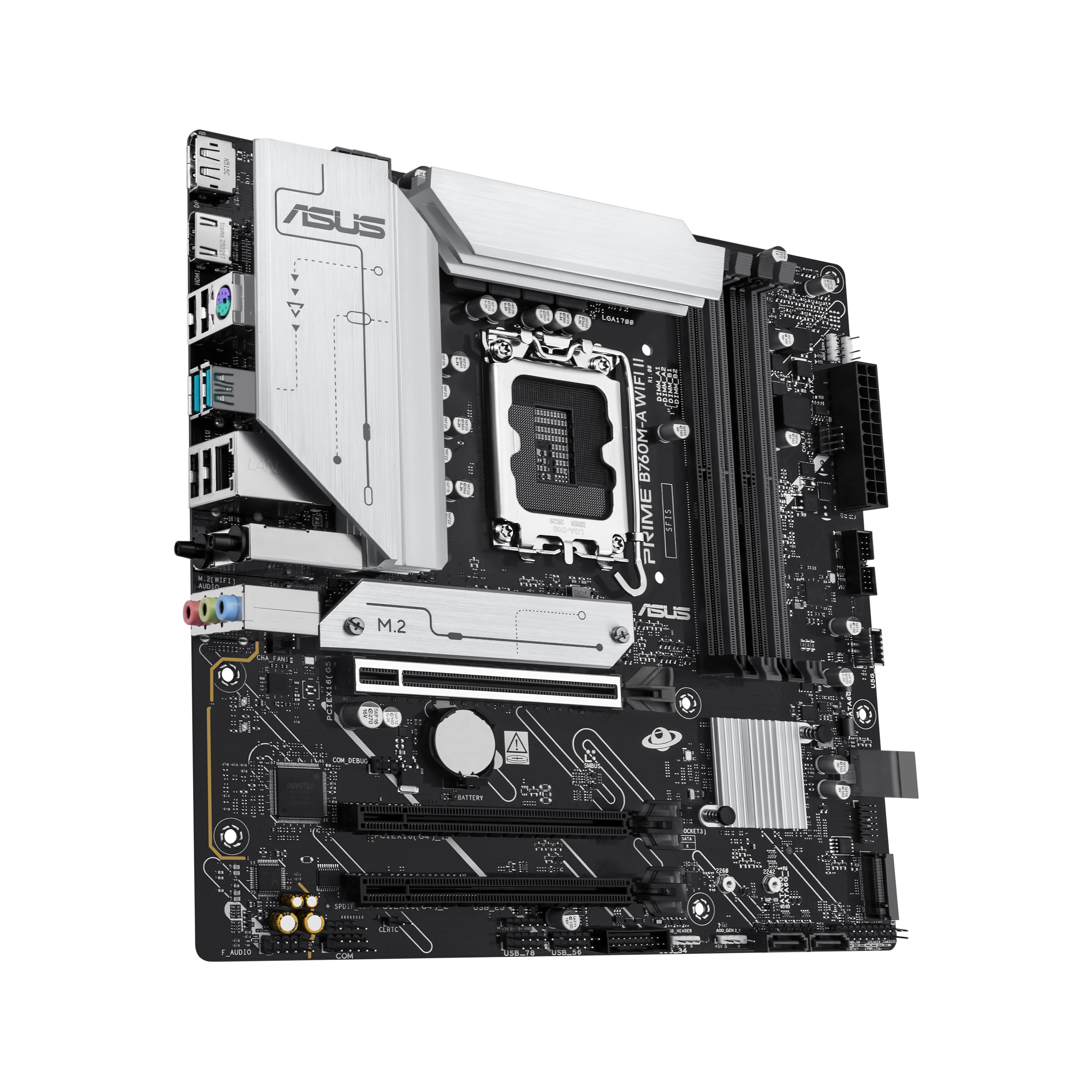 ASUS PRIME B760M-A WIFI II LGA 1700 mATX motherboard 1xHDMI 1xDP 2xM.2 - Mainboard - Intel Sockel 1700 (Core i), Ansicht 3