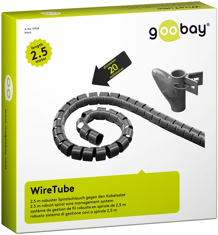 Goobay WireTube - Kabelschlauch - 2.5 m - Schwarz, Ansicht 3
