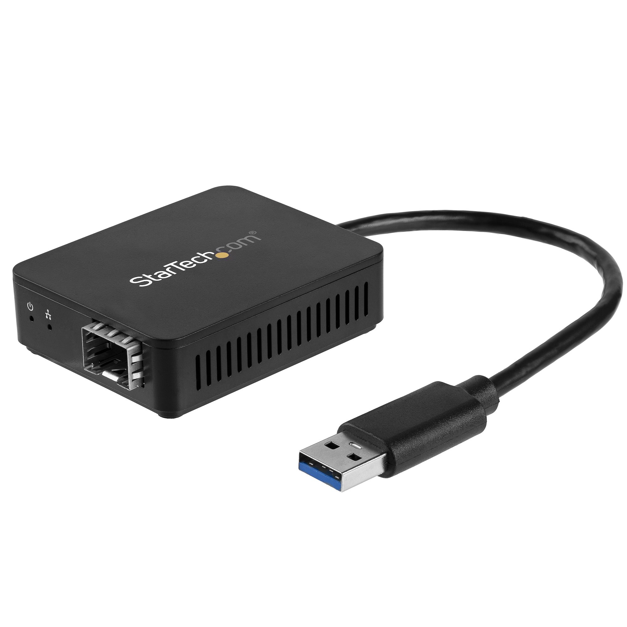 StarTech.com USB 3.0 auf LWL Konverter - USB 3.0 auf Glasfaserkonverter - Kompakter USB zu offener SFP Adapter - USB zu Gigabit Netzwerkadapter - USB 3.0 Glasfaser Adapter Multi Mode (MMF) / Single Mode Fiber (SMF) kompatibel, Kabelgebunden, USB, Faser, 1000 Mbit/s, Schwarz