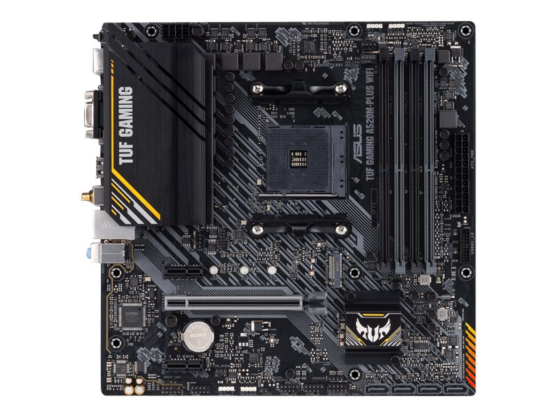 ASUS TUF GAMING A520M-PLUS WIFI - Motherboard - micro ATX - Socket AM4 - AMD A520 - USB 3.2 Gen 1 - Bluetooth, Gigabit L