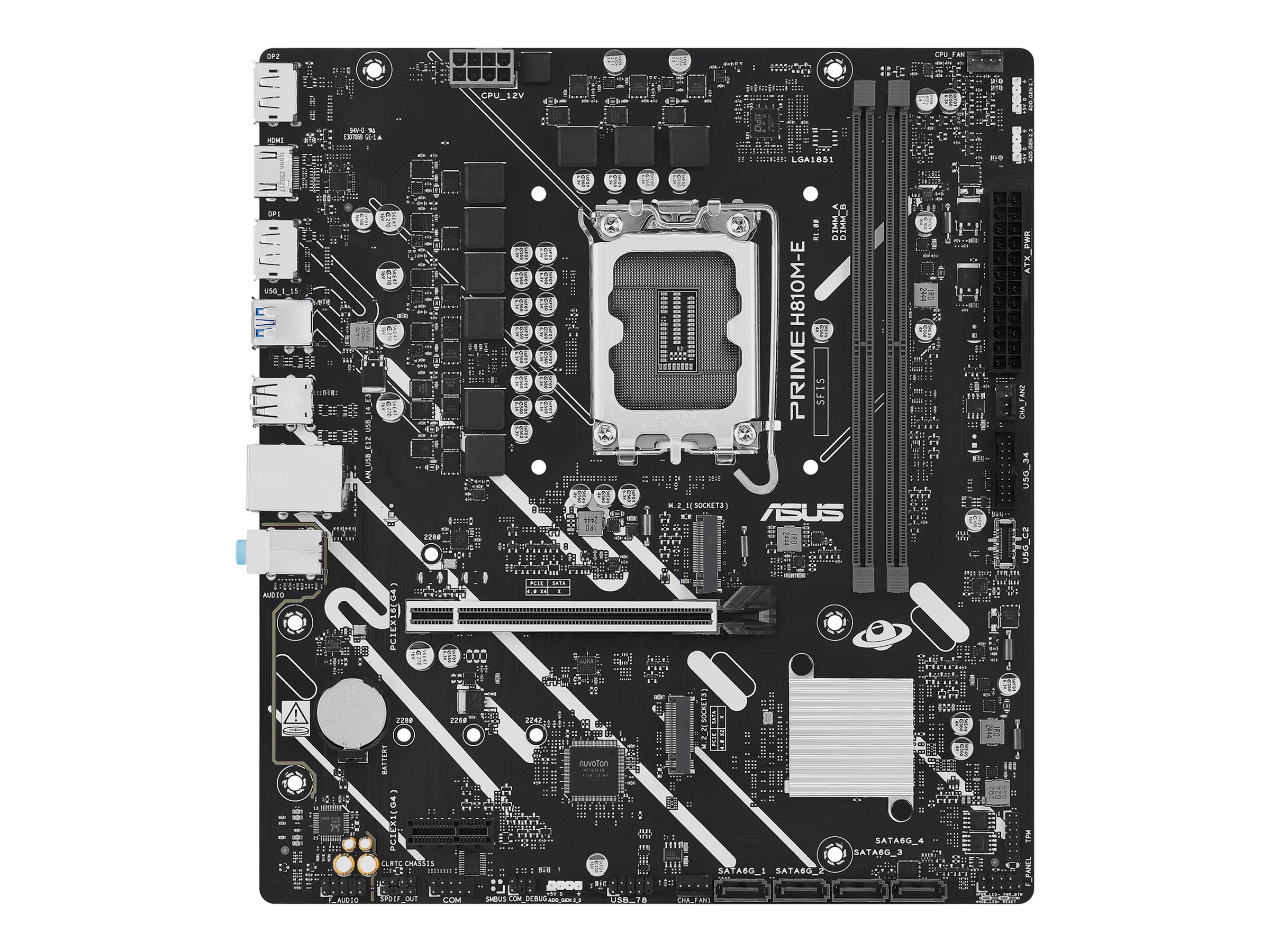 ASUS PRIME H810M-E-CSM - Motherboard - micro ATX - LGA1851 Sockel - H810 Chipsatz - USB-C 3.2 Gen 1, USB 3.2 Gen 1 - Gigabit LAN - Onboard-Grafik (CPU erforderlich)