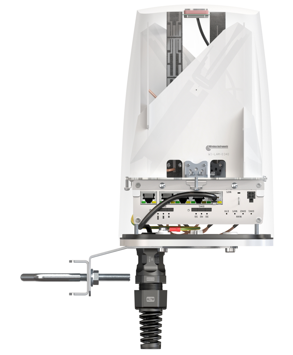 QuWireless AX50S - 4,5 dBi - 0.617-0.96/1.7-2.7/3.3-4.3; 2.4-2.5/4.7-6 GHz - 2 / 4,5 dBi - 6 dBi - 7,5 dBi - 50 Ohm, Ansicht 3