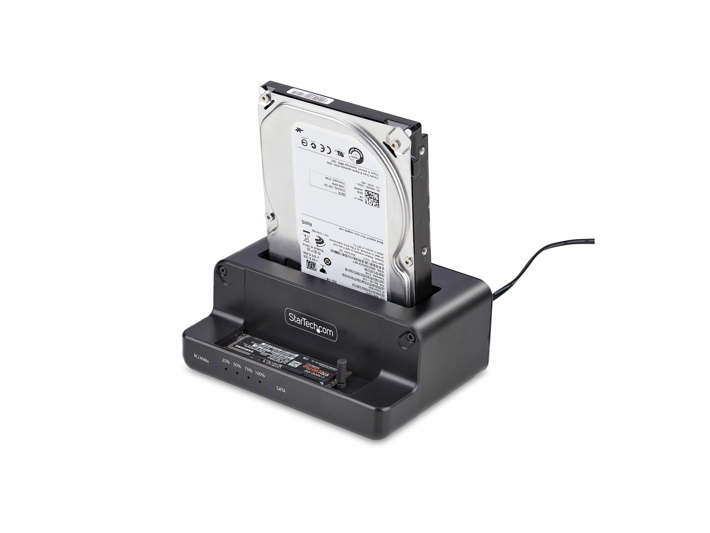 StarTech.com M.2 NVMe to 2.5/3.5" SATA Drive Duplicator, Dual Bay Cloner - Solid State / Festplattenduplikator - 2 Schächte (SATA-600 / PCI Express (NVMe))