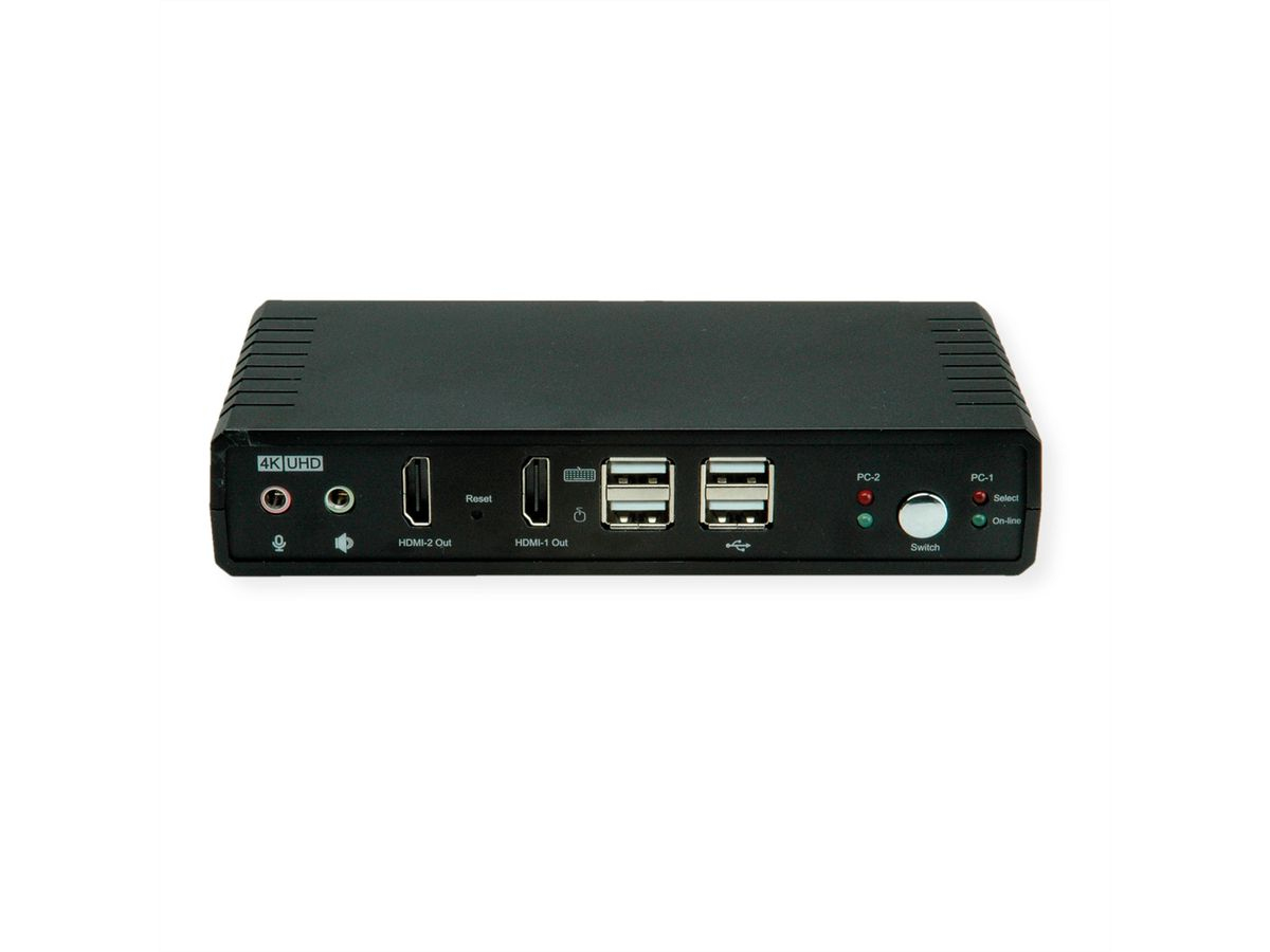 ROLINE KVM Switch Dual Head 1U-2PCs HDMI 4K60 - KVM-Umschalter, Ansicht 4