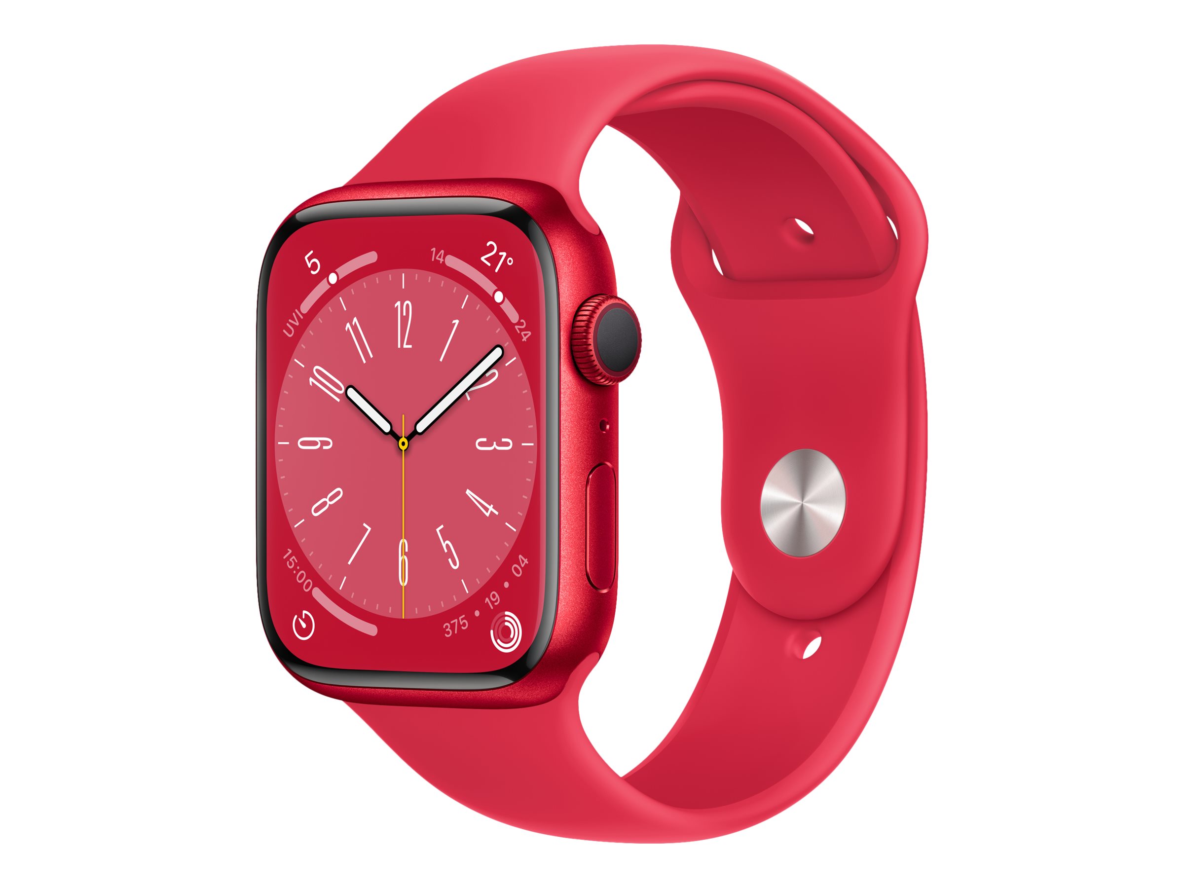 Apple Watch Series 8 GPS, Aluminium (PRODUCT)RED, 45 mm mit Sportarmband, (PRODUCT)RED