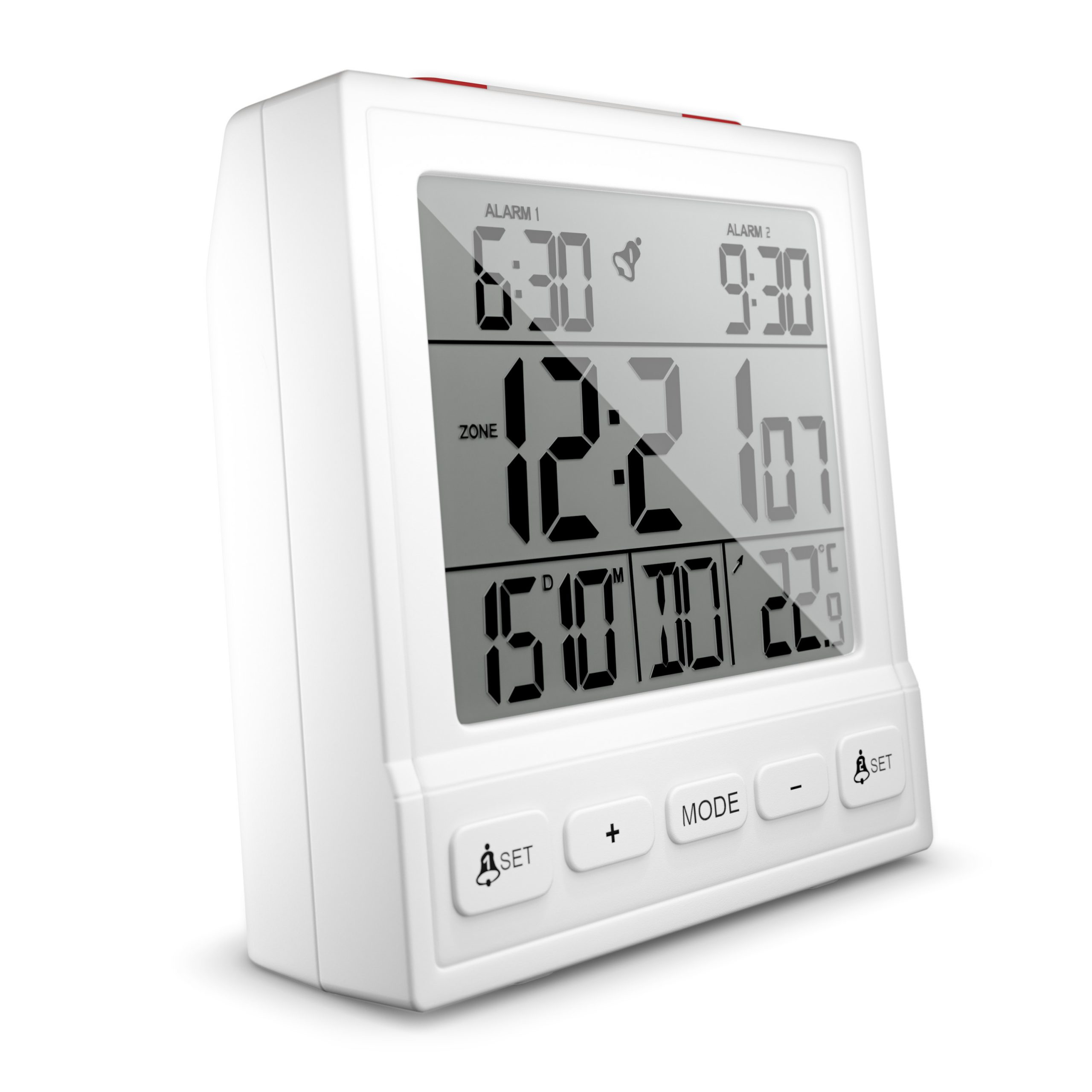 Mebus 56813 - Digitaler Wecker - Rechteck - Weiß - 12/24 h - F - °C - Weiß, Ansicht 4