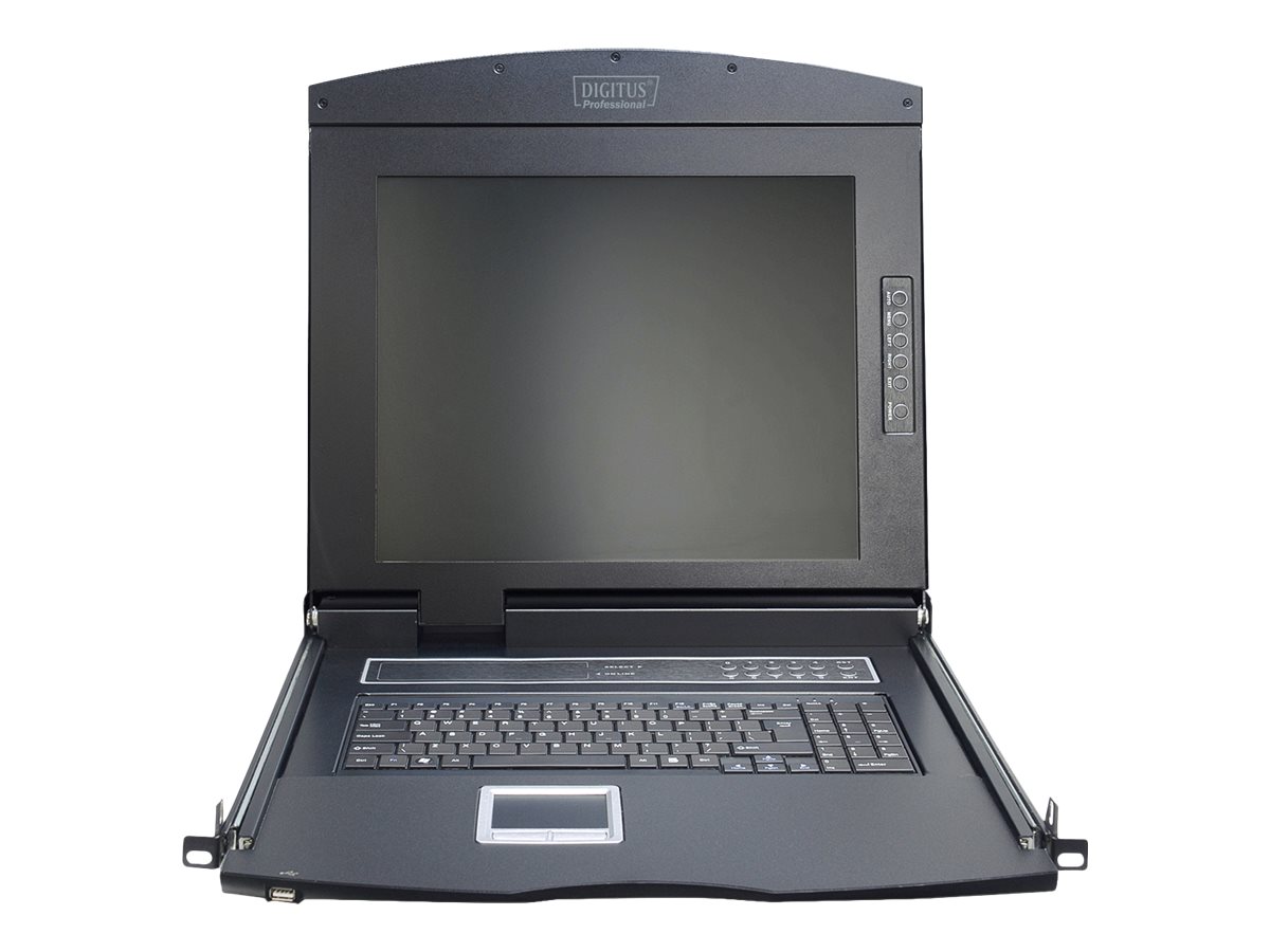 DIGITUS 17" LCD KVM-Konsole, 8-Port VGA, italienische Tastatur