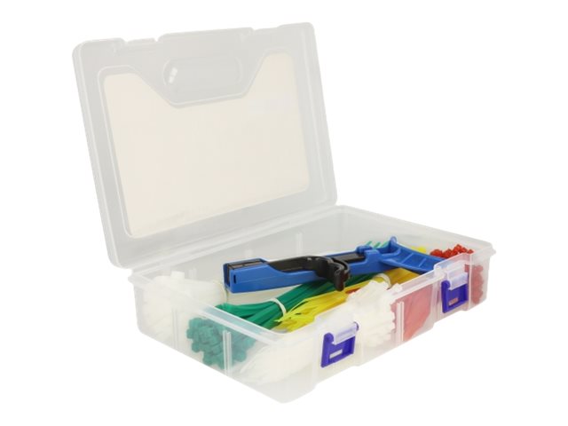 Delock Kabelbinder - Sortimentsbox mit Kabelbindern - weiß Gelb Rot grün (Packung mit 350)