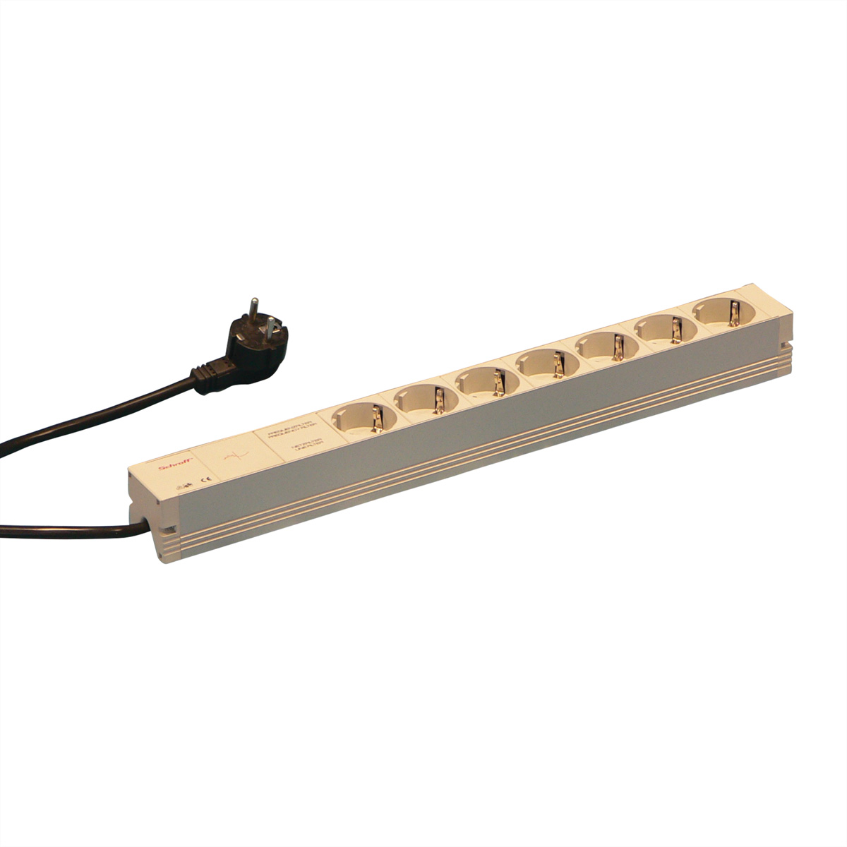 SCHROFF 60110-214 - Standard - 1U - Horizontal/Vertical - Aluminium - Grau - 7 AC-Ausgänge, Ansicht 2