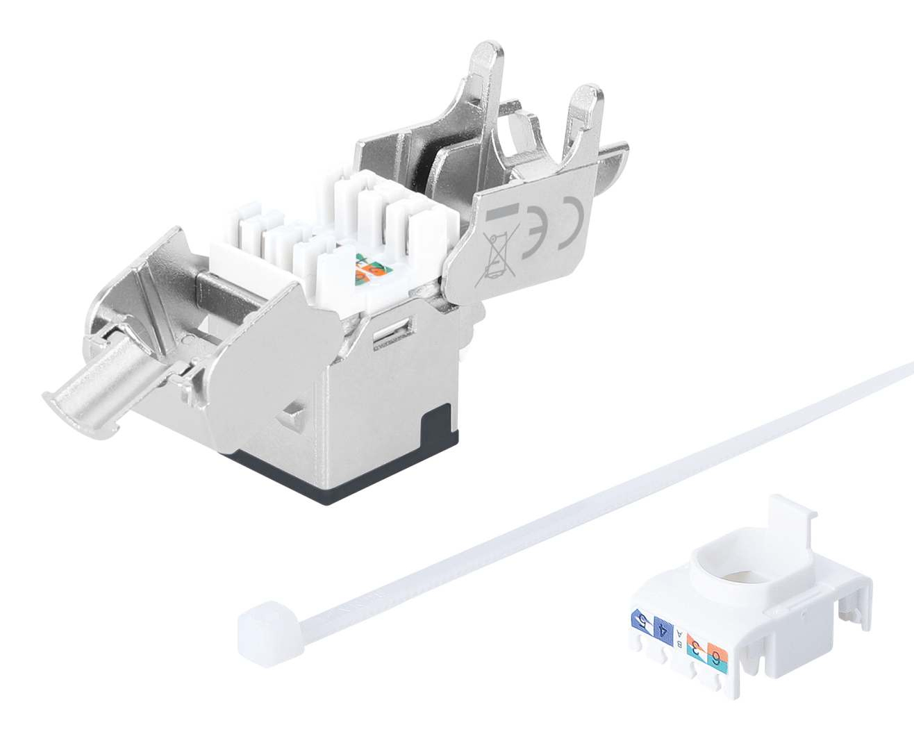 Intellinet Cat6a 10G STP Keystone-Modul schwarz, Ansicht 4
