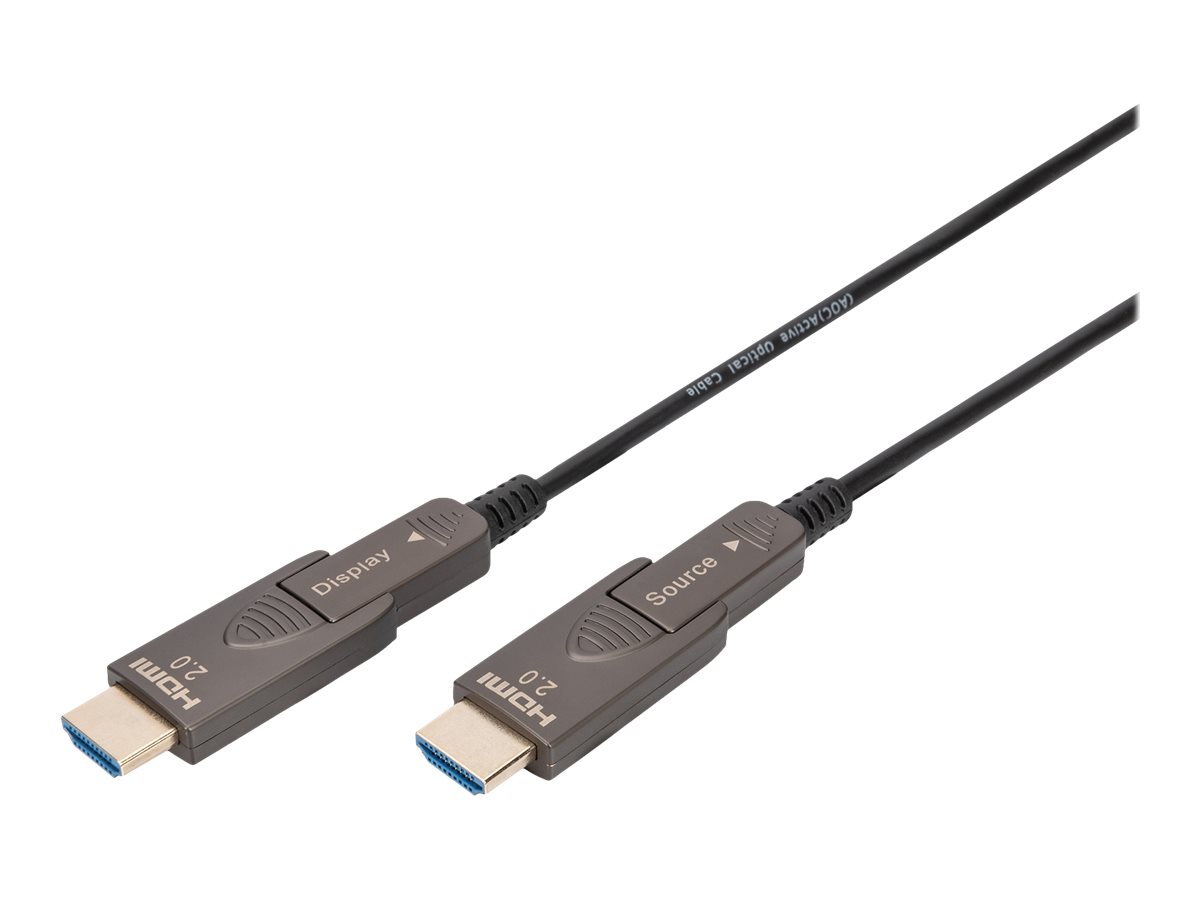 DIGITUS 4K - HDMI AOC Hybrid Glasfaserkabel mit 15m abnehmbaren Stecker