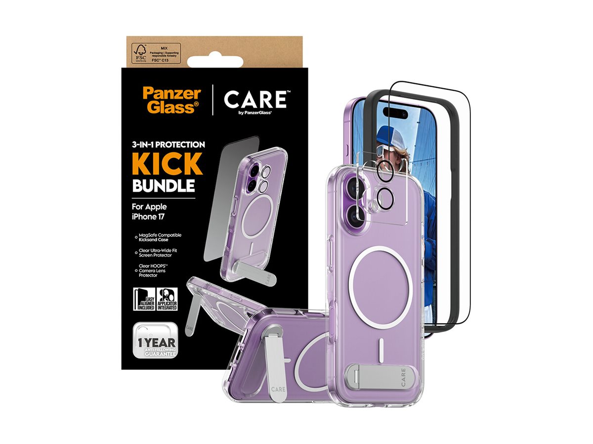 PanzerGlass CARE by PanzerGlass - 3-in-1 Kick Bundle - hintere Abdeckung für Mobiltelefon - MagSafe-Kompatibilität, Ansicht 3