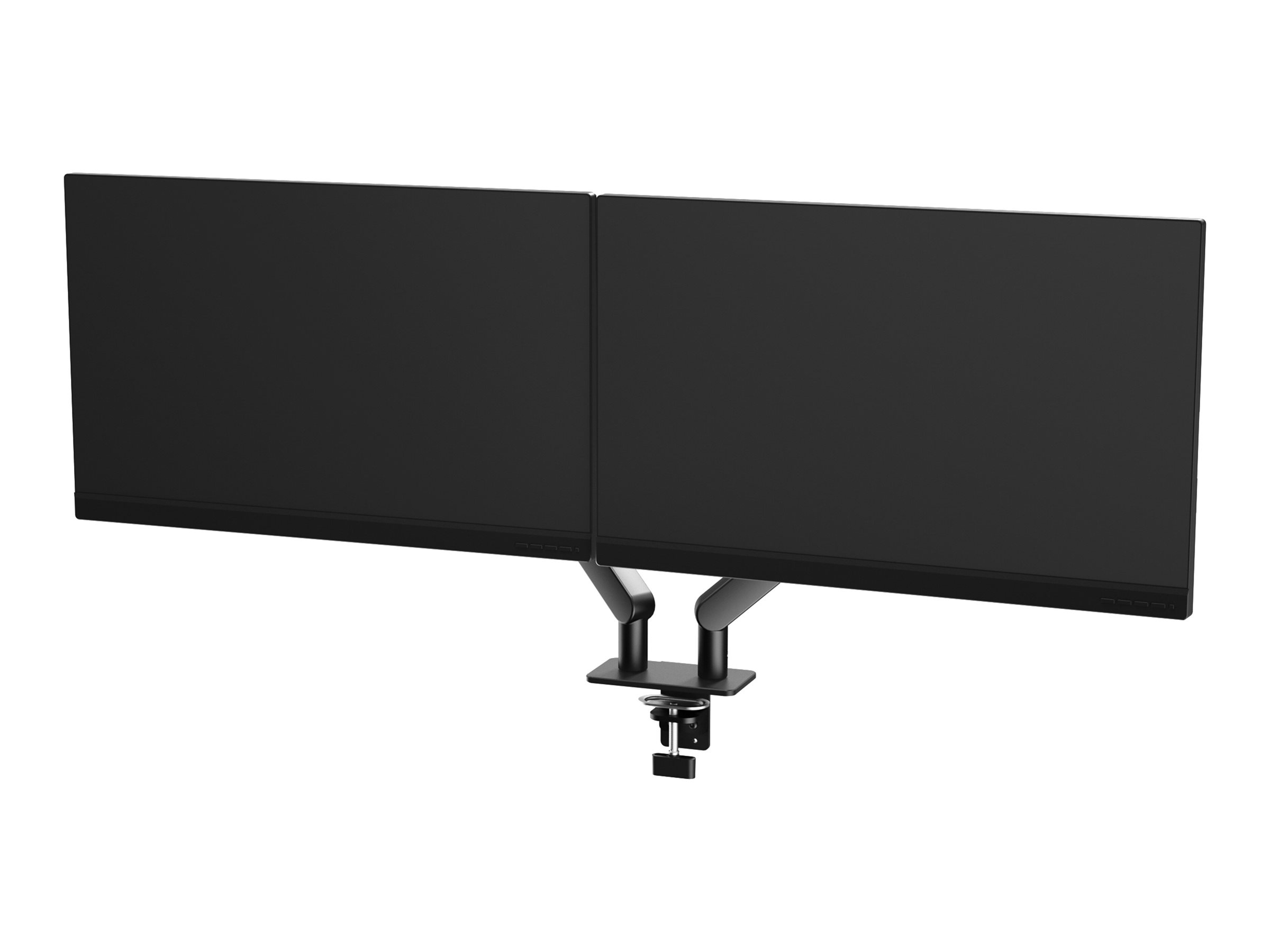 AOC AM420B - Befestigungskit (Klammer, Tischplattenbohrung, Monitorarm, Gasfeder) - für 2 LCD-/Plasma-Konsolen - einfach und elegant - Aluminiumlegierung - Schwarz - Bildschirmgröße: 43.18-86.36 cm (17"-34")
