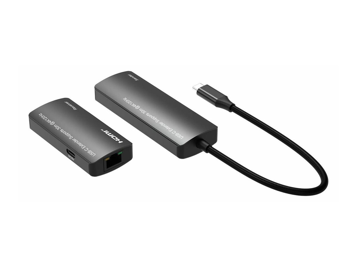 MicroConnect USB-C to HDMI Extender via ethernet 30m distance at - Ethernet - USB Typ C, Ansicht 3
