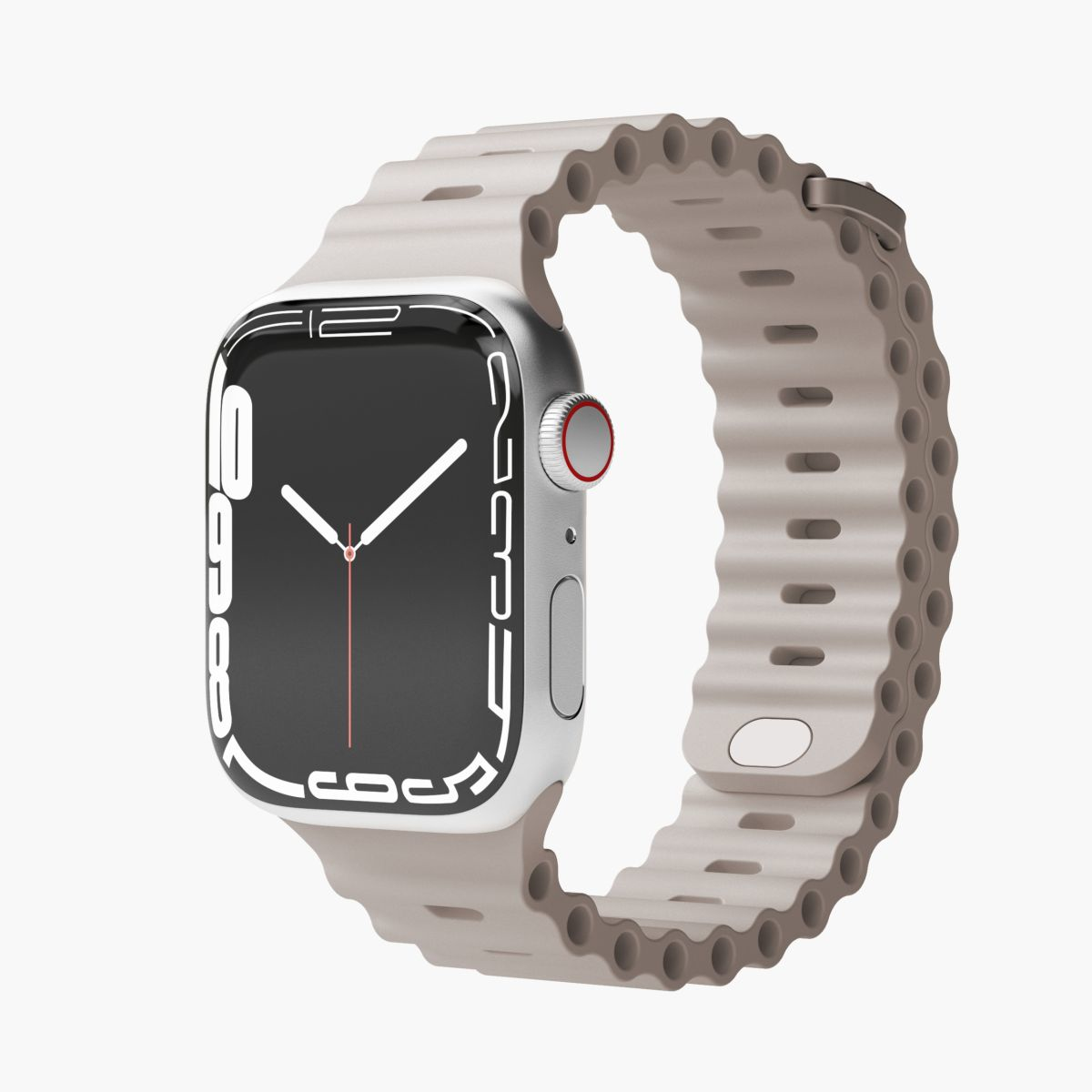 Vonmählen Wave Band - Band - Smartwatch - Cremefarben - Apple - Apple Watch 38 mm | 40 mm | 41 mm - Silikon, Ansicht 3