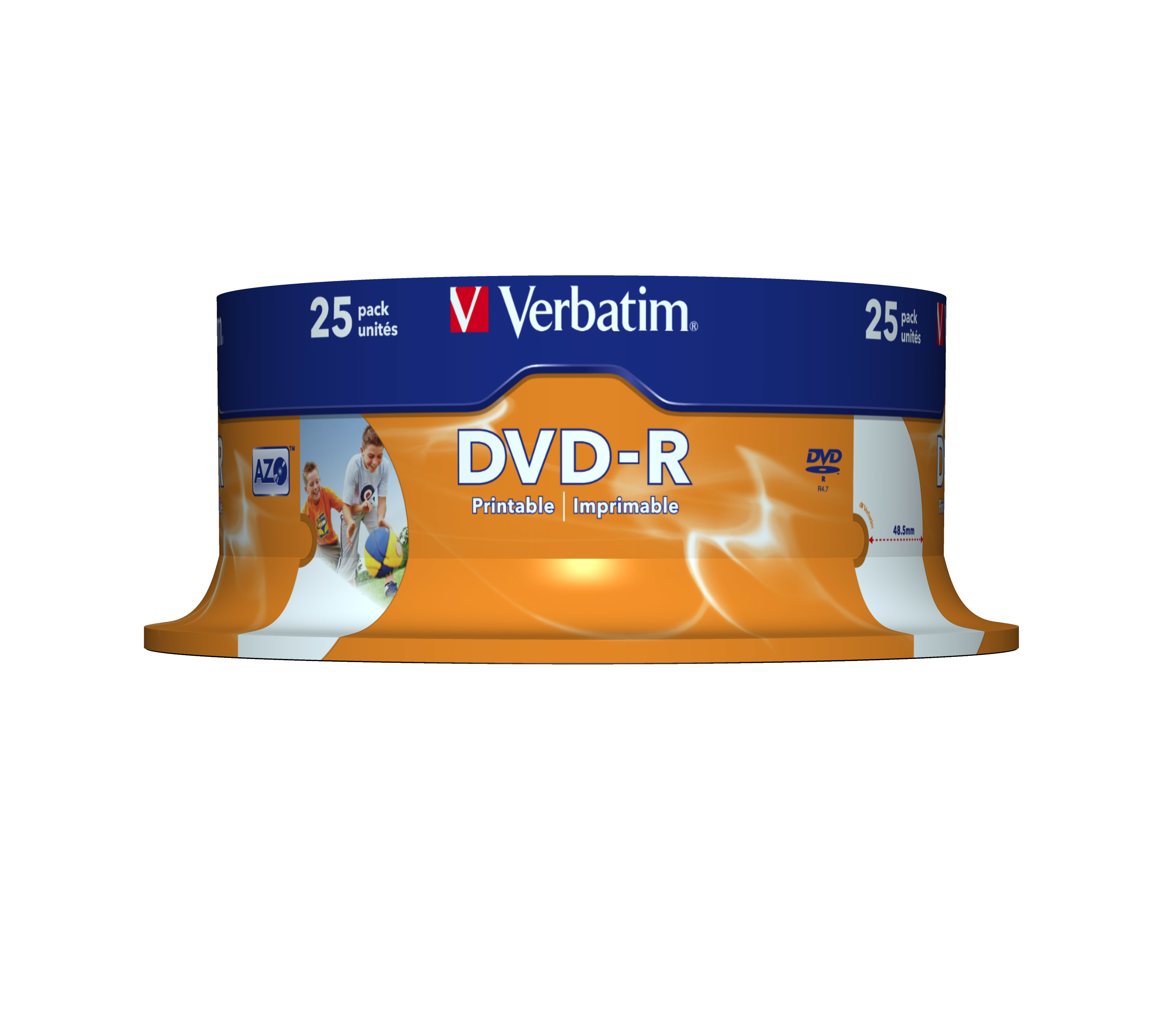 Verbatim 25 x DVD-R - 4.7 GB 16x - breite bedruckbare Fläche für Fotos, Ansicht 3