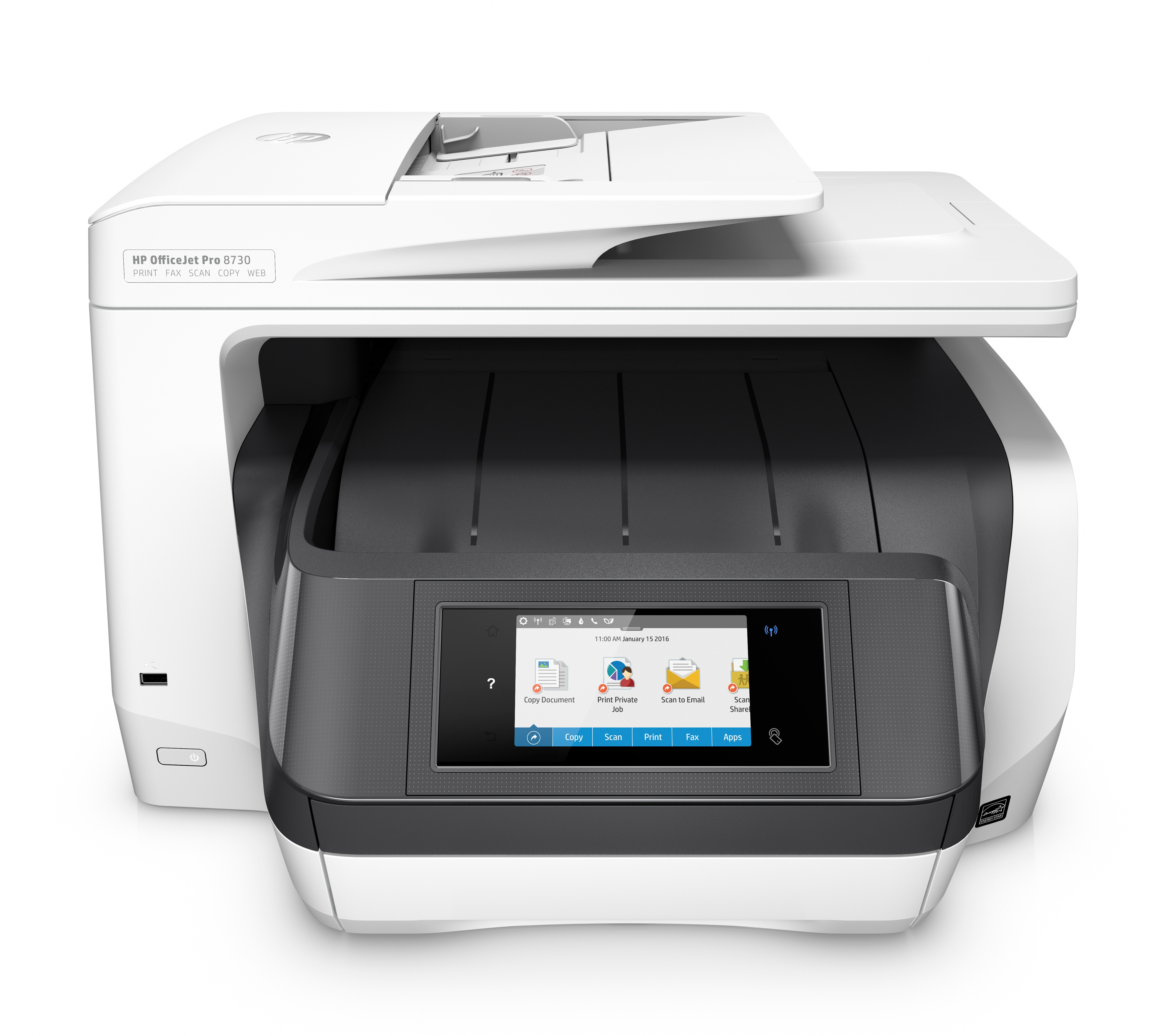 HP OfficeJet Pro 8730 Wireless All-in-One Farbe Drucker, Instant Ink; Beidseitiger Druck, Thermal Inkjet, Farbdruck, 2400 x 1200 DPI, A4, Direktdruck, Grau