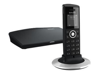snom M325 - Schnurloses VoIP-Telefon mit Rufnummernanzeige/Anklopffunktion - DECT - SIP - mehrere Leitungen - Schwarz