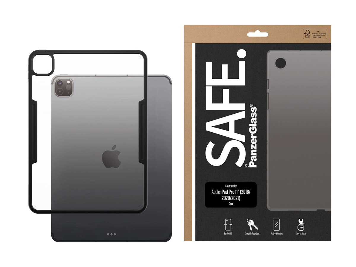 PanzerGlass SAFE. by PanzerGlass - Hintere Abdeckung für Tablet - durchsichtig, Schwarz - für Apple 11-inch iPad Pro, Ansicht 3