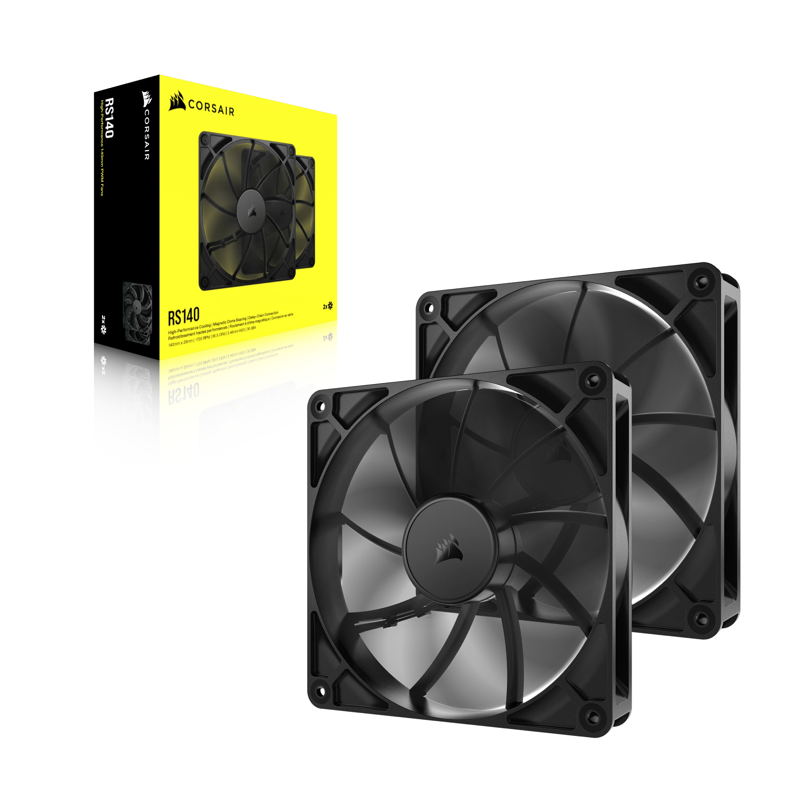 Corsair Lüfter 140*140*25 RS140 PWM Dual Pack, Ansicht 4