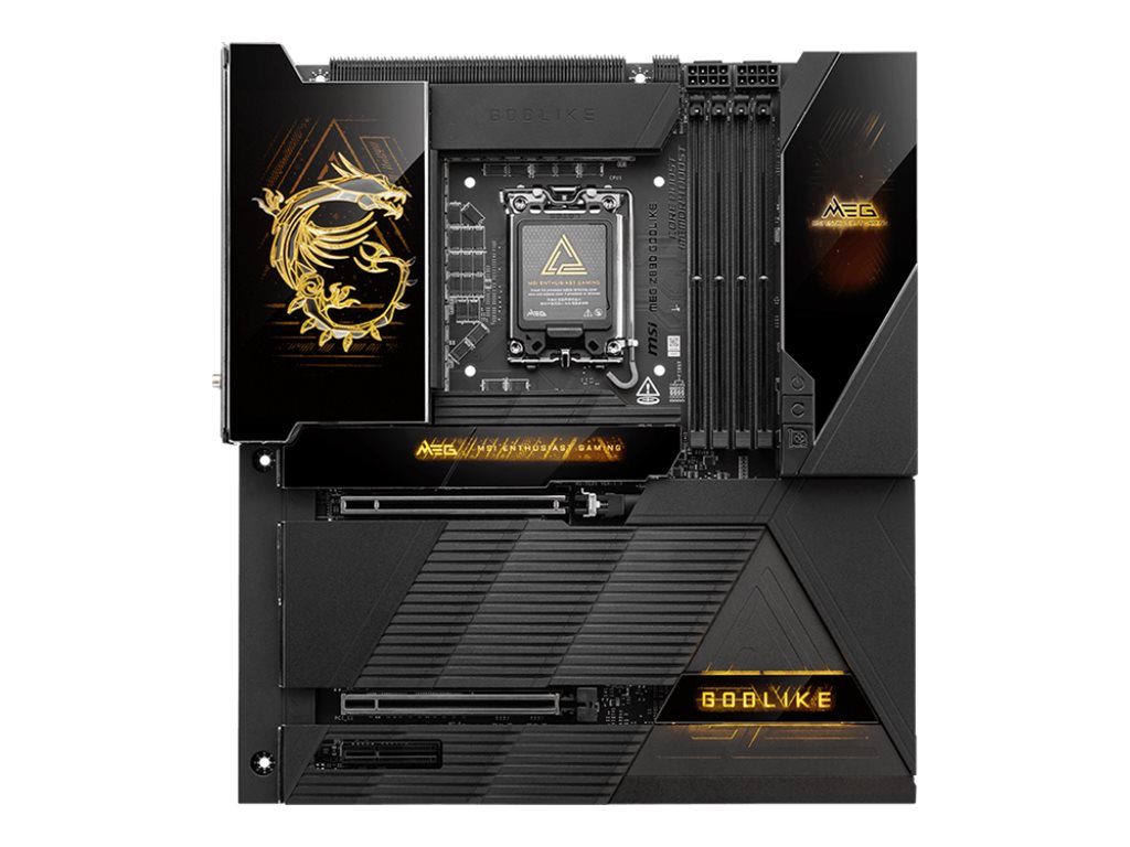 MSI MEG Z890 GODLIKE - Motherboard - E-ATX - LGA1851-Sockel - Z890 Chipsatz - USB4 USB 3.2 Gen 1 USB 3.2 Gen 2 USB-C 3.2 Gen 2x2 USB-C 3.2 Gen2 - 10 Gigabit LAN 5 Gigabit Ethernet Wi-Fi 7 Bluetooth - Onboard-Grafik (CPU erforderlich)