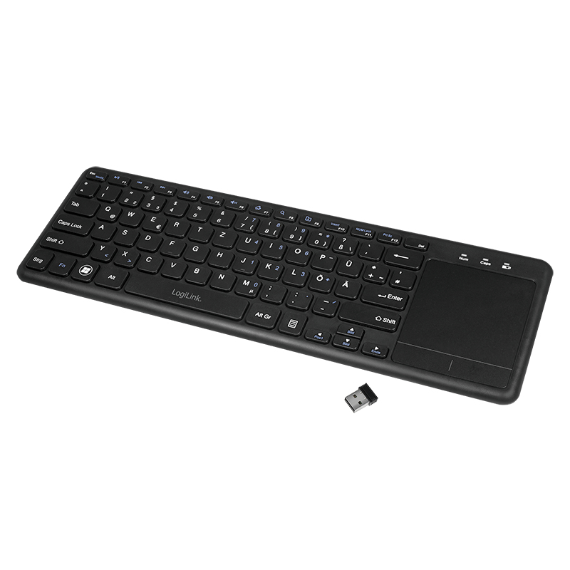LogiLink Tastatur - mit Touchpad - kabellos - TL: Deutsch, QWERTZ, Ansicht 2