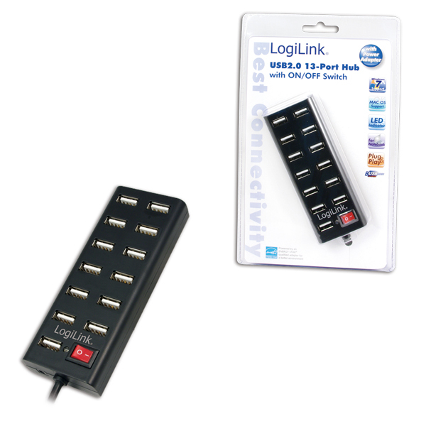 LogiLink USB 2.0 Hub 13-Port with On/Off Switch, Ansicht 2
