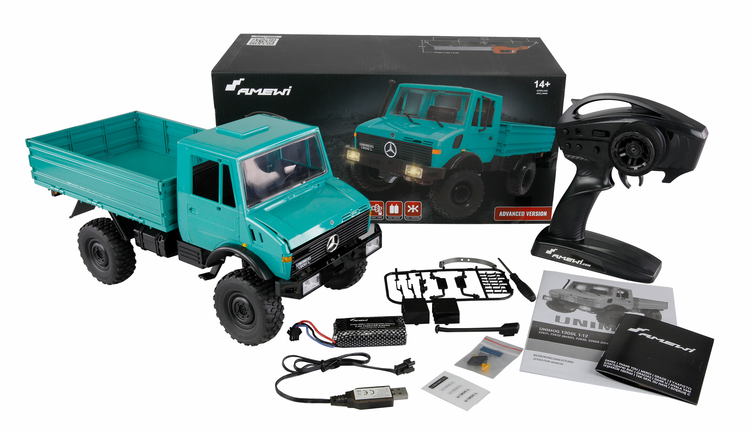 Amewi 22660 Unimog Advanced petrol 1 12 Elektro RC Modell-LKW RtR, Ansicht 2