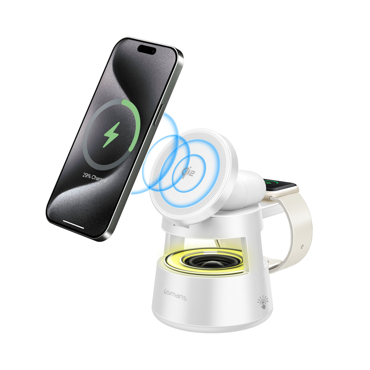 4smarts Qi2 Charging Station Aura Sound weiß, Ansicht 3