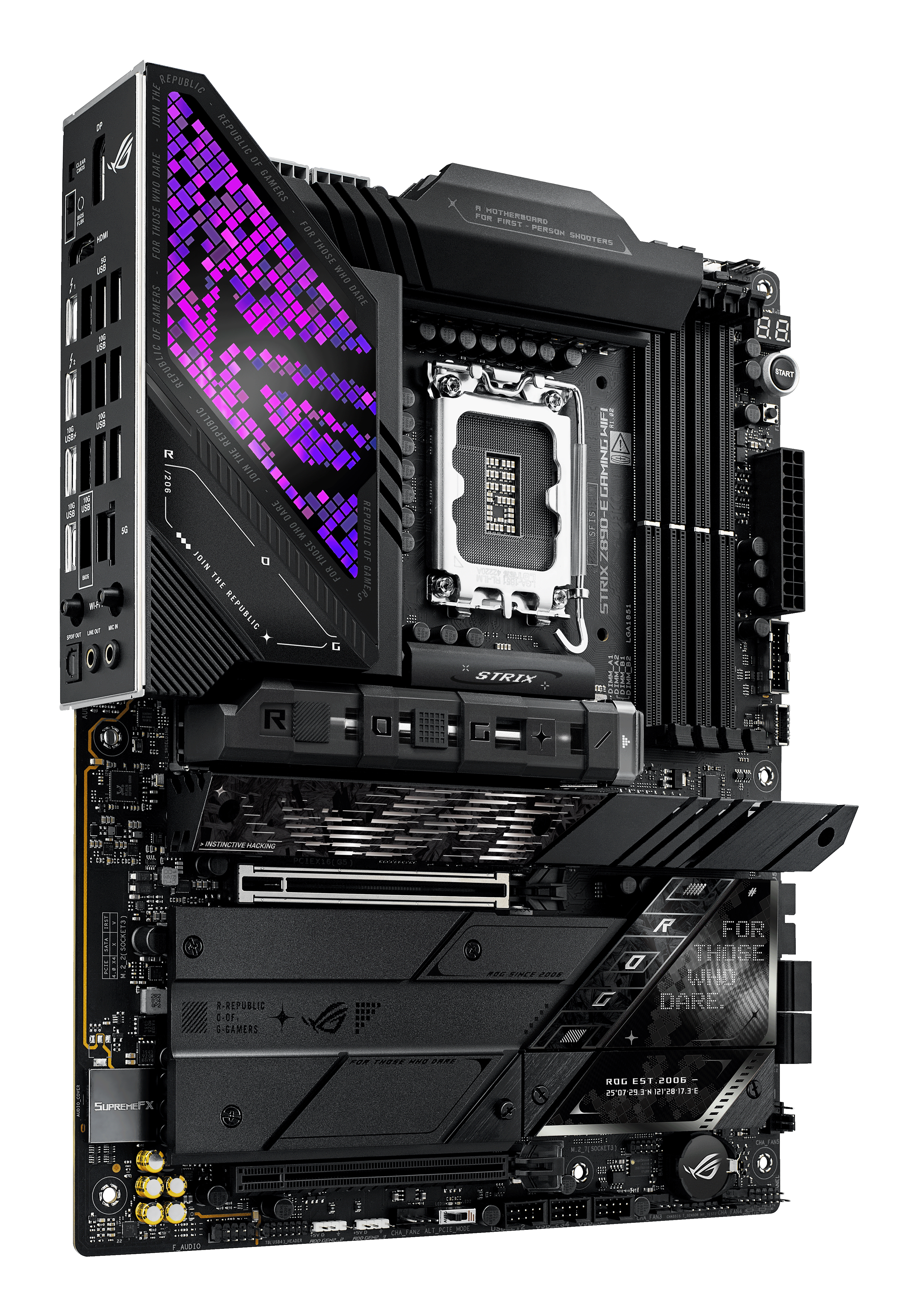 ASUS ROG STRIX Z890-E GAMING WIFI - Motherboard - ATX - LGA1851-Sockel - Z890 Chipsatz - USB-C 3.2 Gen 2x2, Ansicht 4
