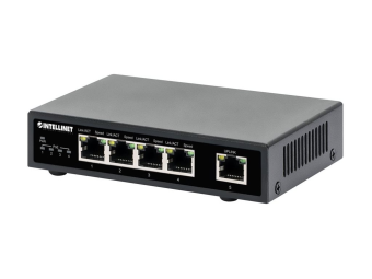 Intellinet Switch - 4 x 101001000 (PoE+) + 1 x 101001000 (Uplink)