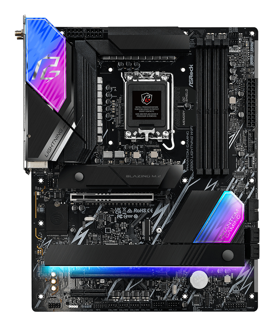ASRock Phantom Gaming Z890 LIGHTNING WIFI - Motherboard - ATX - LGA1851-Sockel - Z890 Chipsatz - USB4, USB-C 3.2 Gen 2x2, Ansicht 2