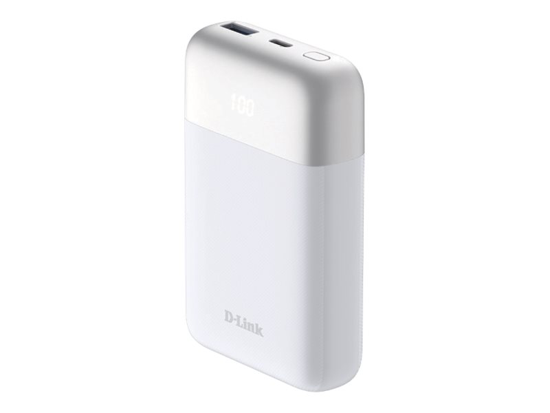 D-Link DPP-101 - Powerbank - 10000 mAh - 18 Watt - QC 3.0, PD 3.0 - 2 Ausgabeanschlussstellen (USB-C, USB)