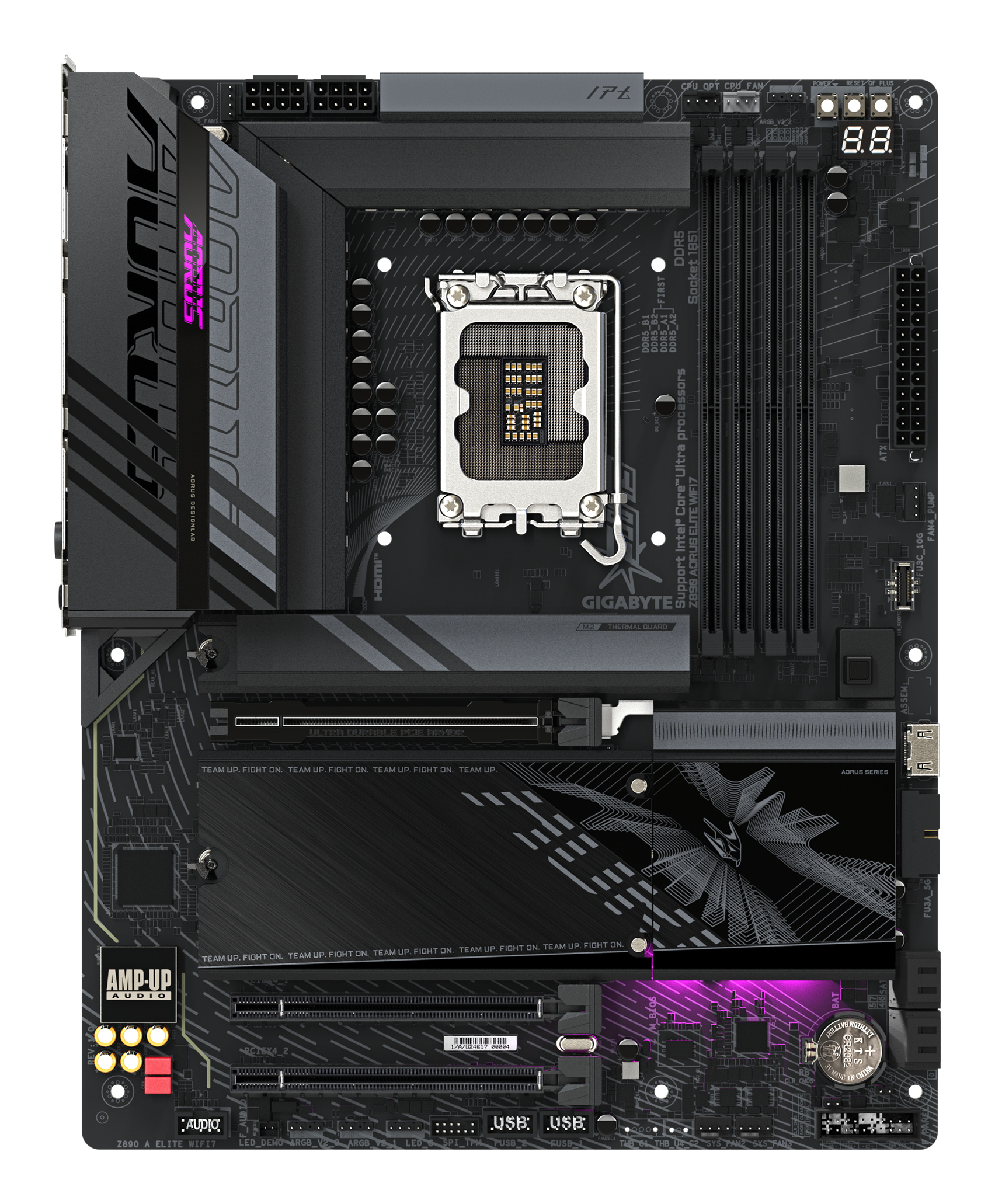Gigabyte AORUS Z890 ELITE WIFI7 - Motherboard - ATX - LGA1851-Sockel - Z890 Chipsatz - USB-C 3.2 Gen2, USB 3.2 Gen 1, Ansicht 2