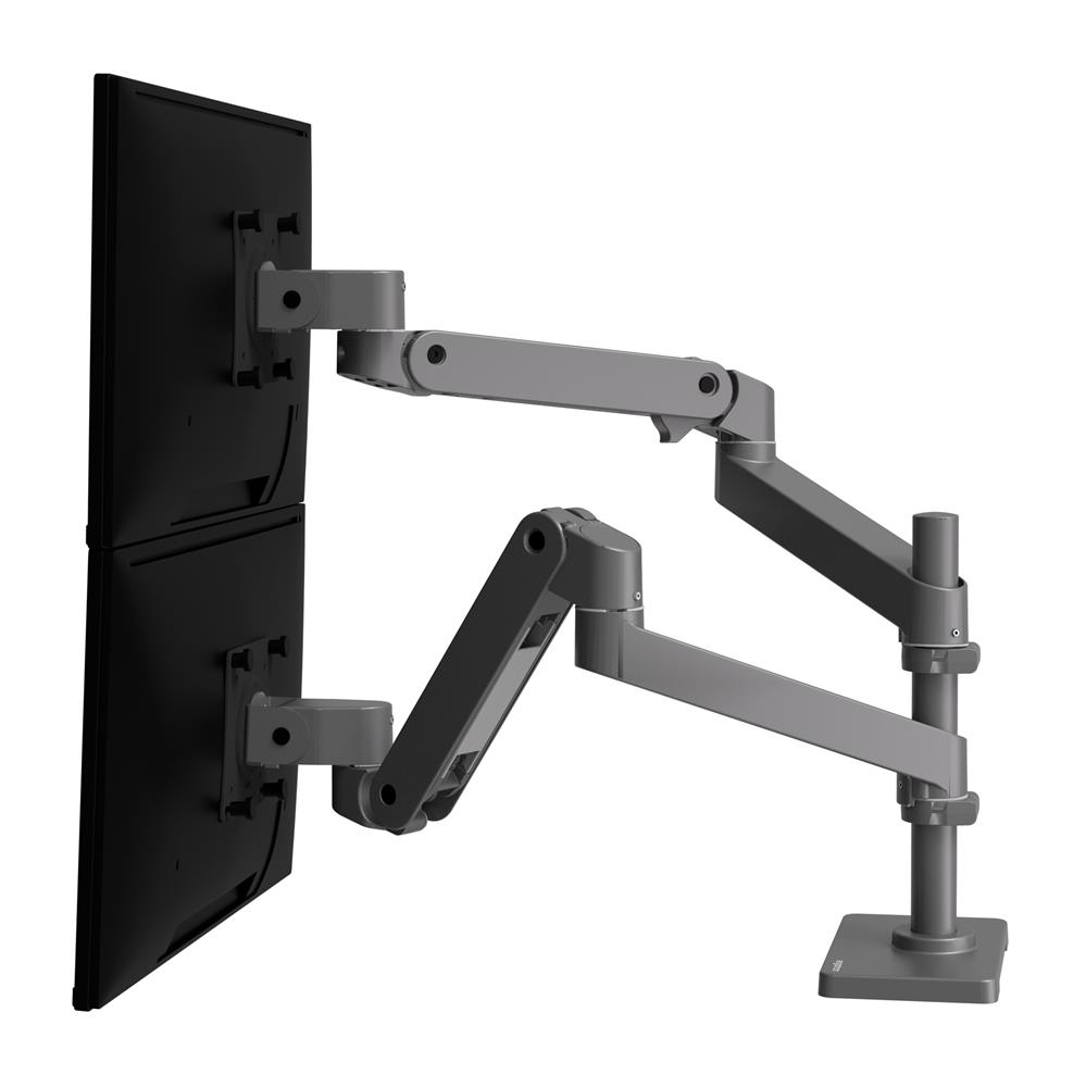 Ergotron LX Pro - Befestigungskit - für 2 LCD-Displays - Lochplatte-Montage - Aluminium - Dunkelgrau - bis zu 24 Zoll, Ansicht 3