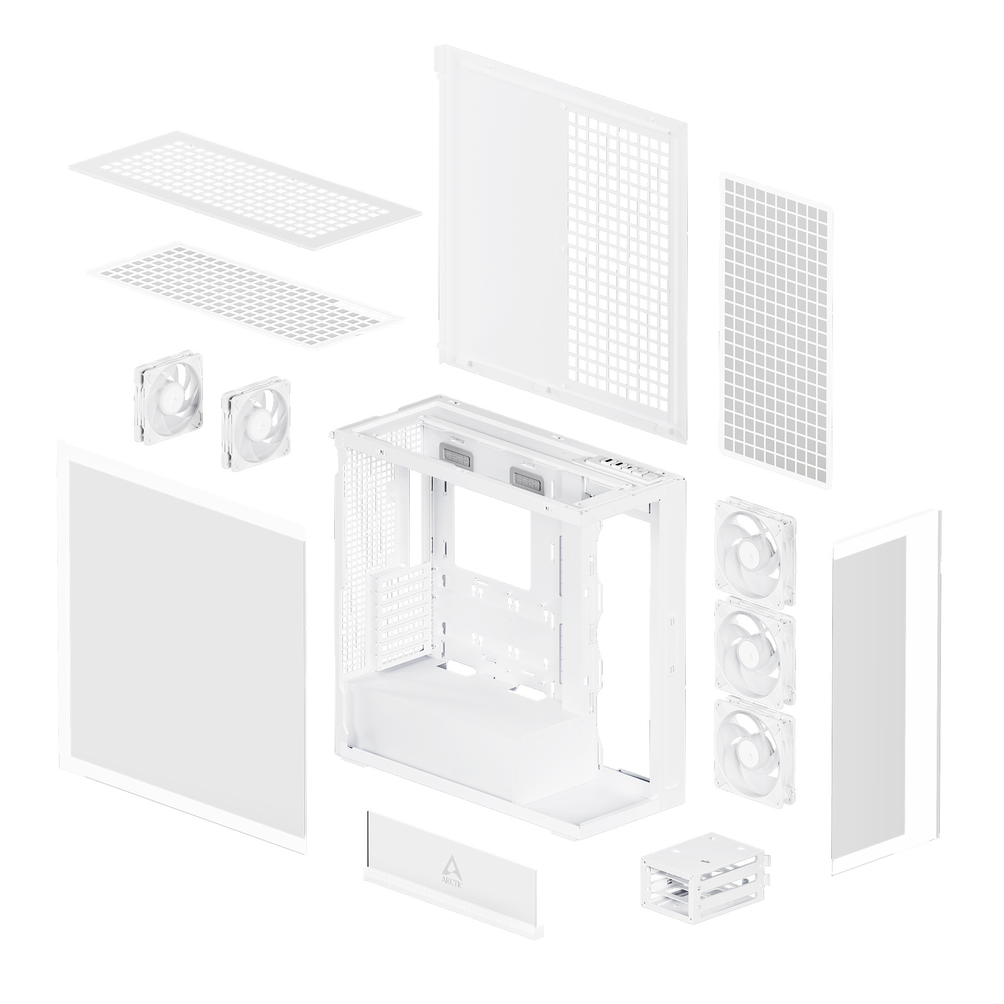 Arctic PC-Gehäuse Xtender White - Midi/Minitower - ATX, Ansicht 2