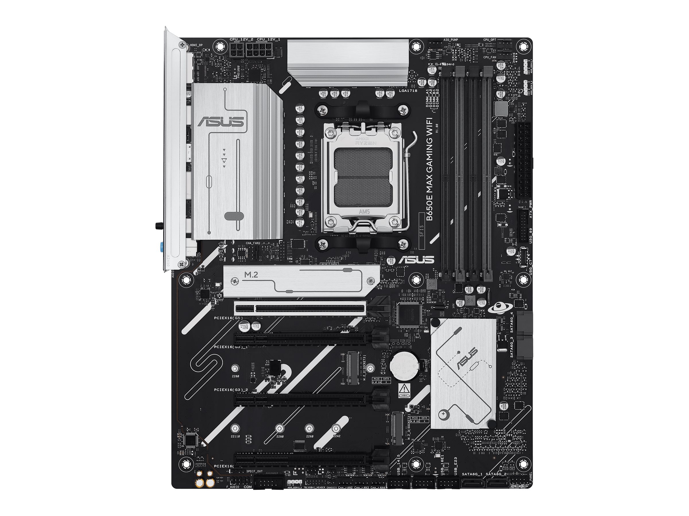 ASUS B650E MAX GAMING WIFI - Motherboard - ATX - Socket AM5 - AMD B650 Chipsatz - USB-C 3.2 Gen2, USB 3.2 Gen 2, USB 3.2 Gen 1 - 2.5 Gigabit LAN, Wi-Fi 6E, Bluetooth - Onboard-Grafik (CPU erforderlich)