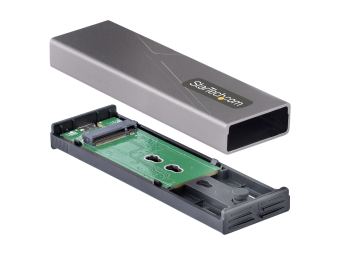 StarTech.com USB-C 10Gbps to M.2 NVMe or M.2 SATA SSD Enclosure Tool-free M.2 PCIeSATA NGFF SSD Enclosure Portable Aluminum Case USB Type-C & USB-A Host Cables For 2230224222602280 - Works w Thunderbolt 3 (M2-USB-C-NVME-SATA)