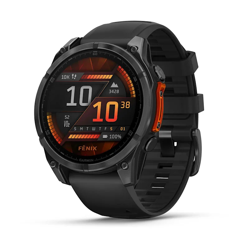 Garmin Fenix 8 - 47 mm - Slate Gray - Silikon - schwarz - Handgelenkgröße: 125-208 mm - Anzeige 3.556 cm (1.4), Ansicht 2